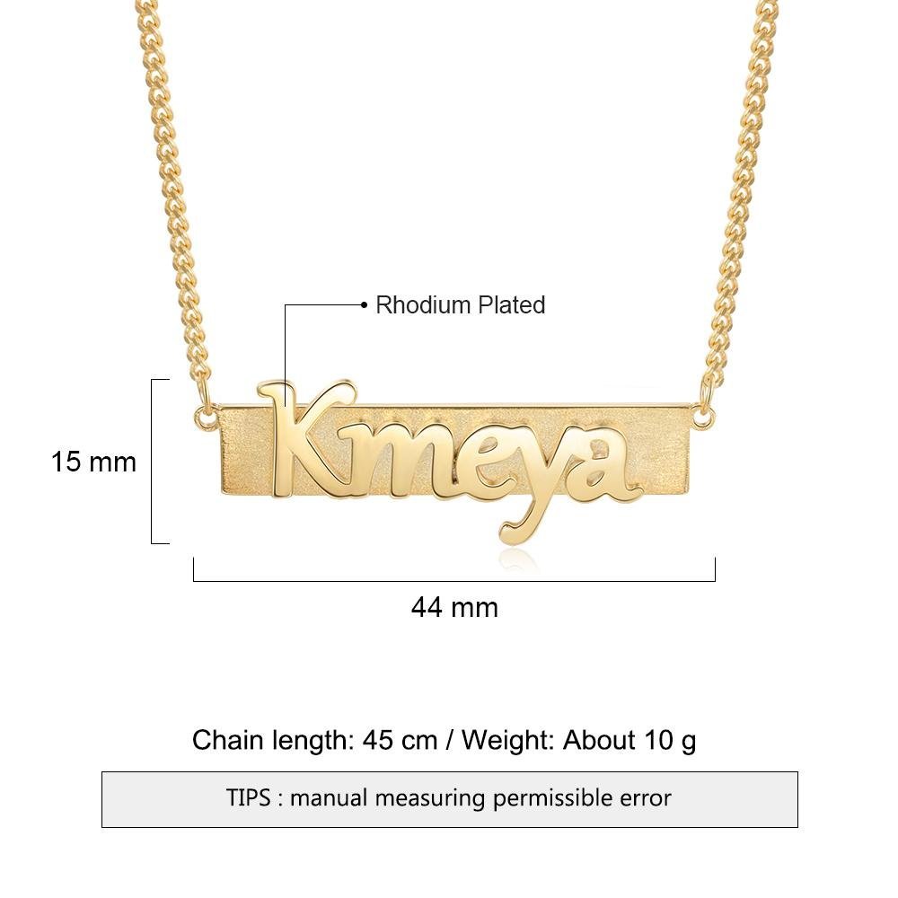 Mother's Day Gift Men Name Necklace Custom Bar Necklace Personalized Name Chain-Engravingift