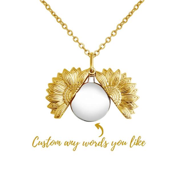 Mother's Day Gift "You Are My Sunshine" Personalized Sunflower Necklace-Engravingift