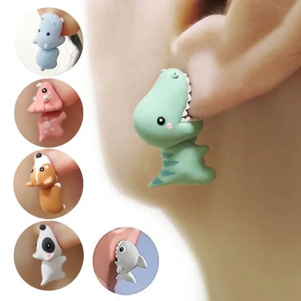 Cute Animal Bite Earrings-Engravingift