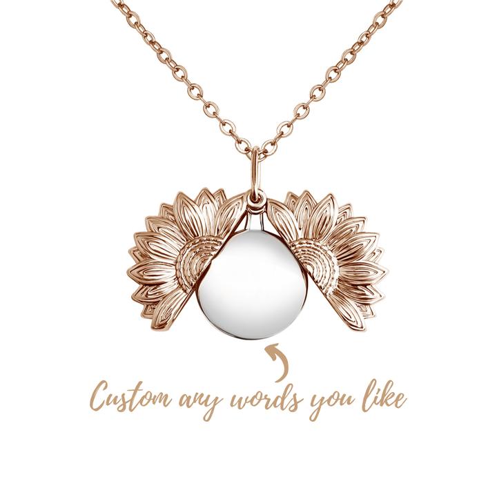 Mother's Day Gift "You Are My Sunshine" Personalized Sunflower Necklace-Engravingift