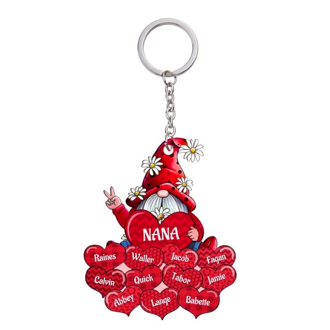 Christmas Gift Cartoon Personalized Family Names Keychain-Engravingift