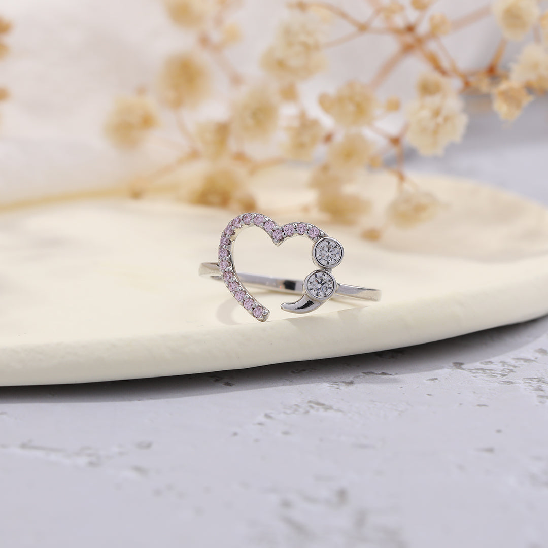 Mother's Day Gift Never Give Up No Matter What Semicolon Ring-Engravingift