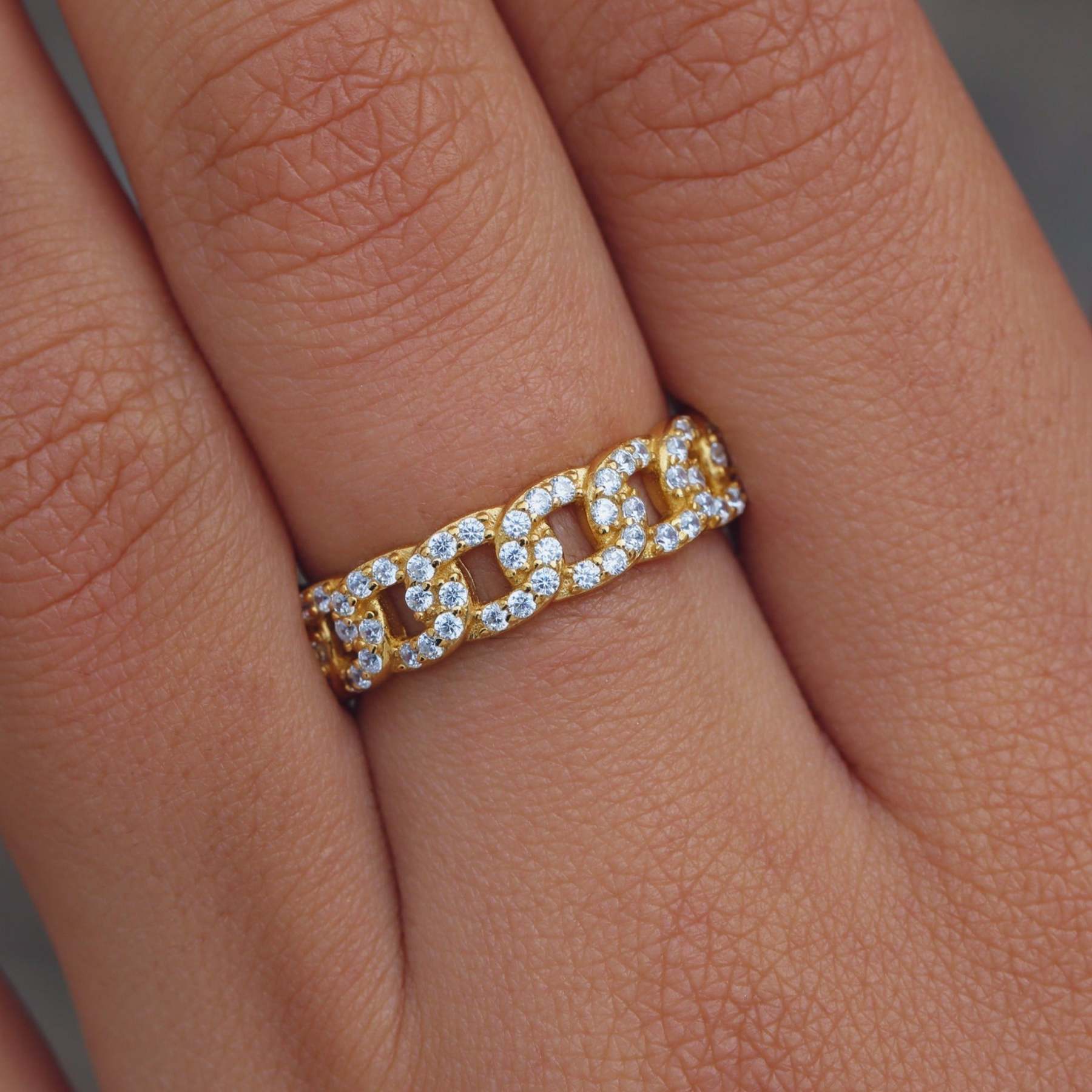 Mother's Day Gift Diamond Chain Ring-Engravingift