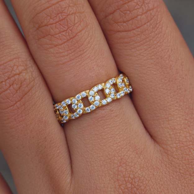 Mother's Day Gift Diamond Chain Ring-Engravingift