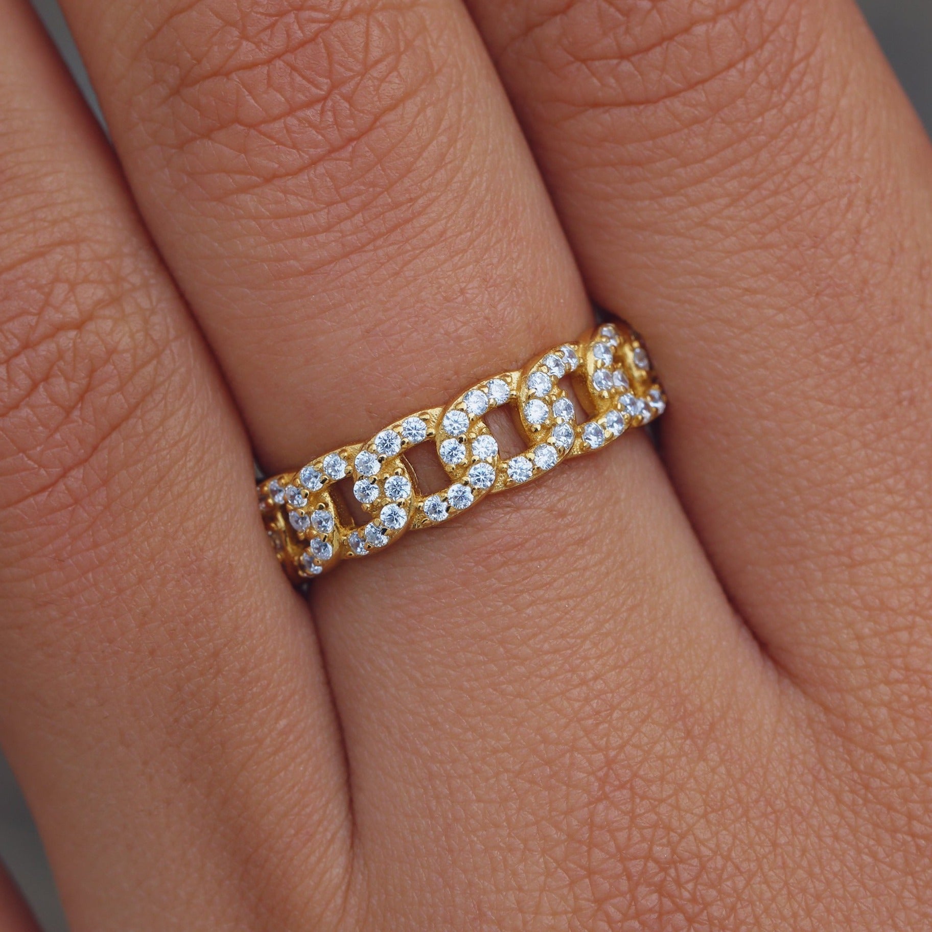 Mother's Day Gift Diamond Chain Ring-Engravingift