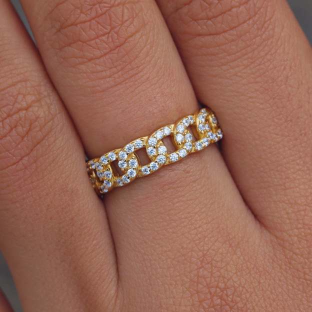 Mother's Day Gift Diamond Chain Ring-Engravingift
