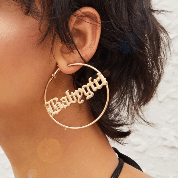 Mother's Day Gift Personalized Name Hoop Earrings Gifts for Her-Engravingift