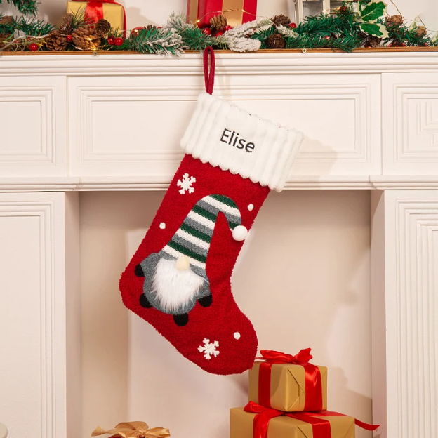 Christmas Personalized Stockings Ornaments Custom Name Santa Claus stocking Christmas Gifts for Family Friends-Engravingift