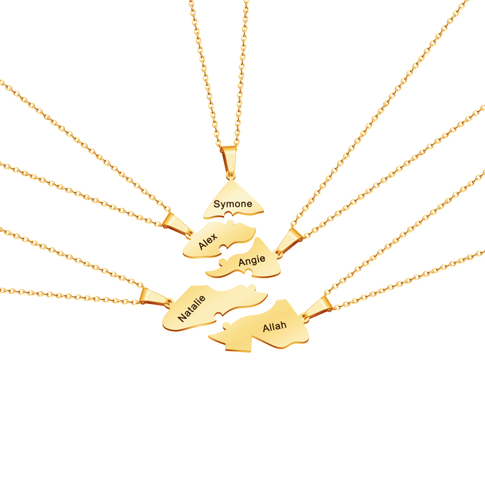 Christmas Gift Family/Sibling/BFF Gift Personalized Christmas Tree Puzzle Pieces Necklace