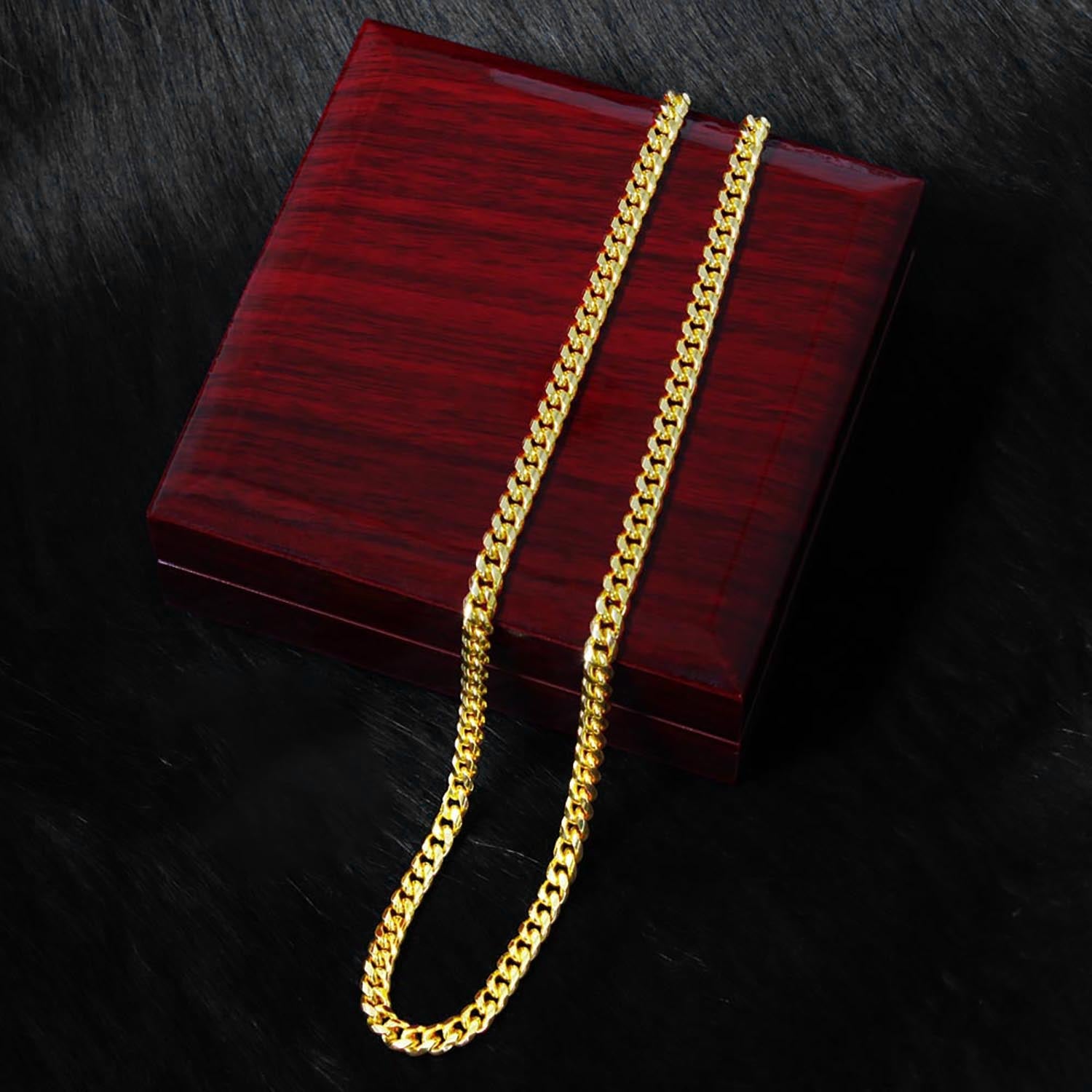 Father's Day Gift To My Biker Husband - Thank You For Standing By My Side Cuban Link Chain-Engravingift