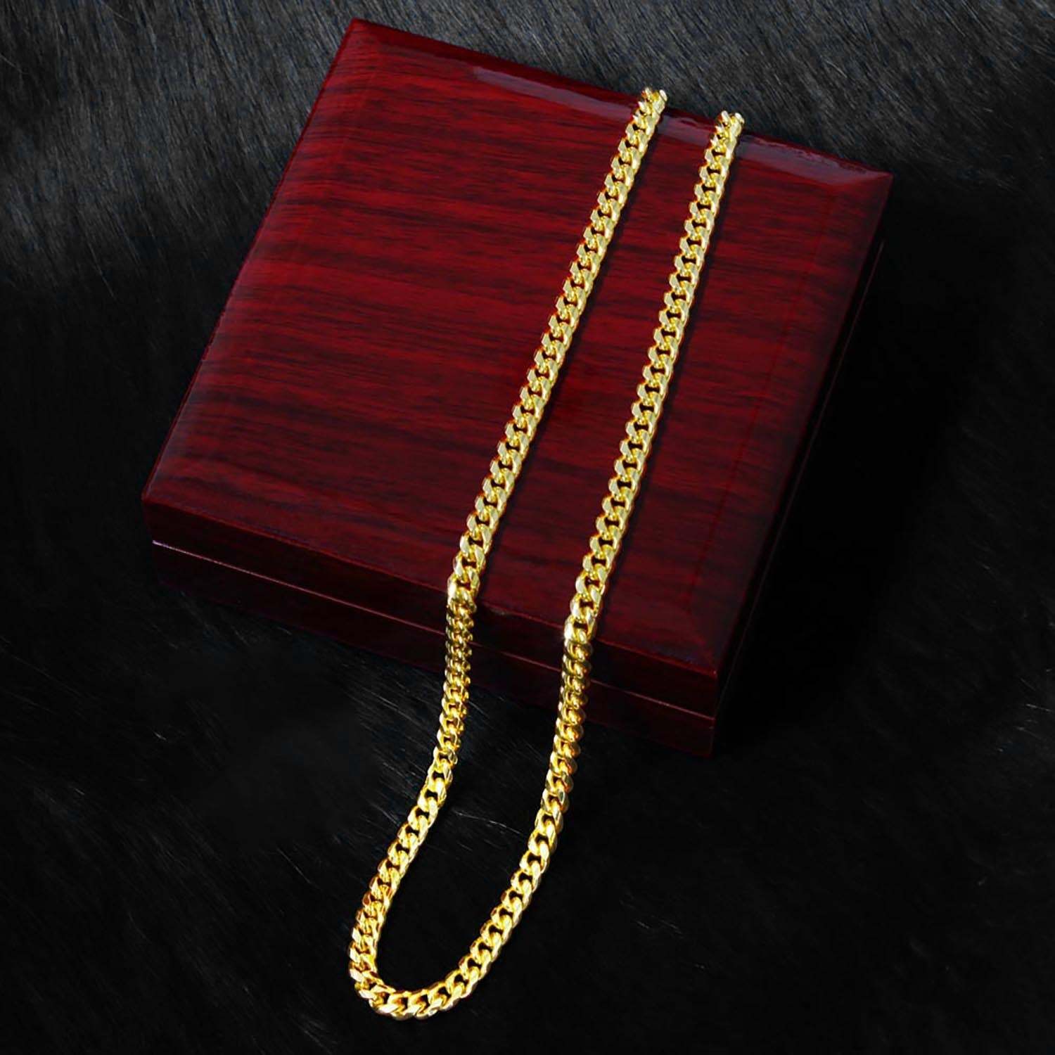 Father's Day Gift To My Biker Husband - Thank You For Standing By My Side Cuban Link Chain-Engravingift