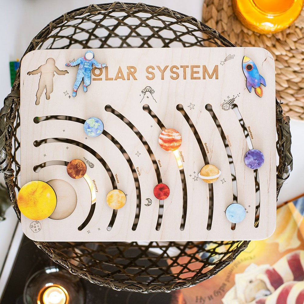 Christmas Gift Wooden Puzzle with Planets of the Solar System-Engravingift