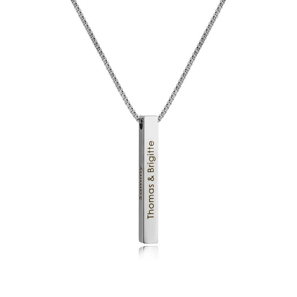 Christmas Gift Personalized Engraved 3D Bar Necklace