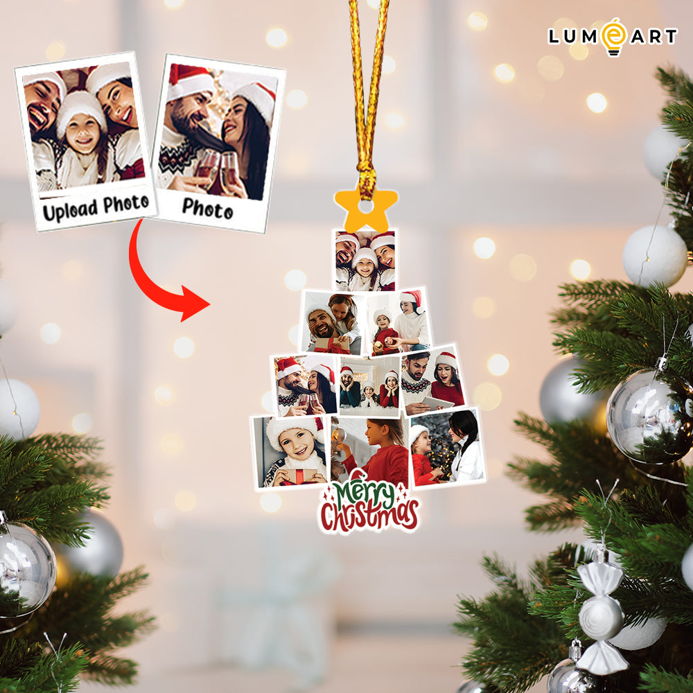 Personalized Family Christmas Tree Merry Christmas Acrylic Ornament