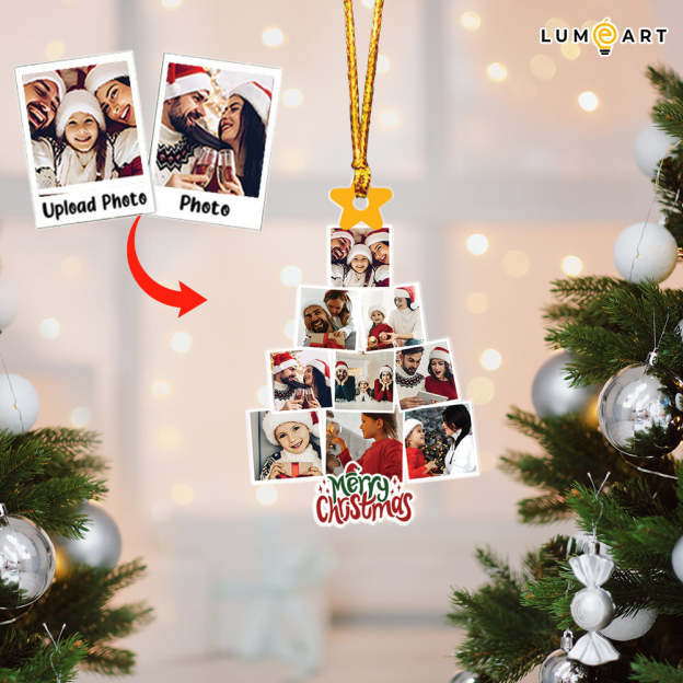 Personalized Family Christmas Tree Merry Christmas Acrylic Ornament