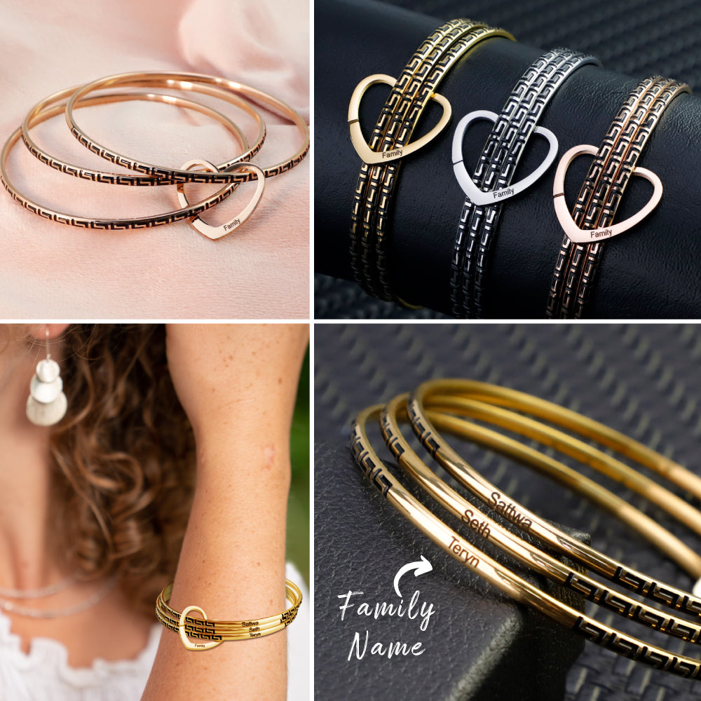 Mother's Day Gift Zigzag Heart Bracelet-Engravingift