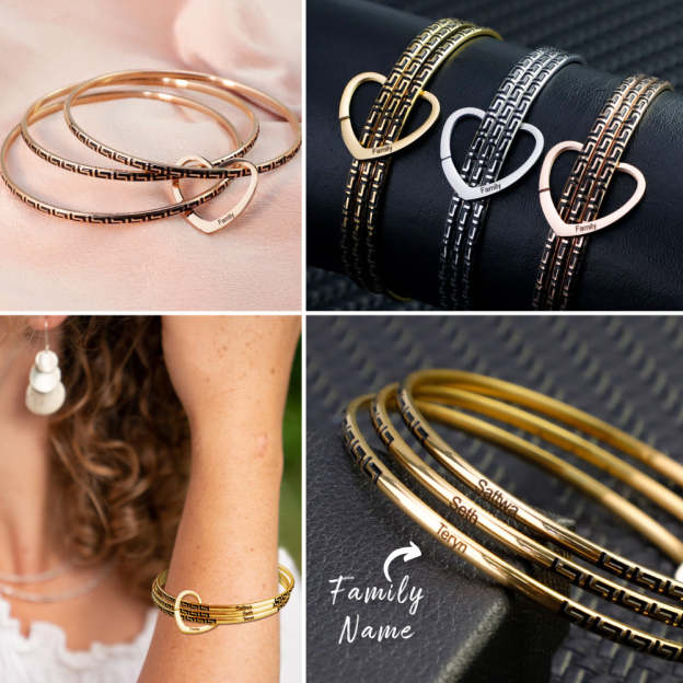 Mother's Day Gift Zigzag Heart Bracelet-Engravingift