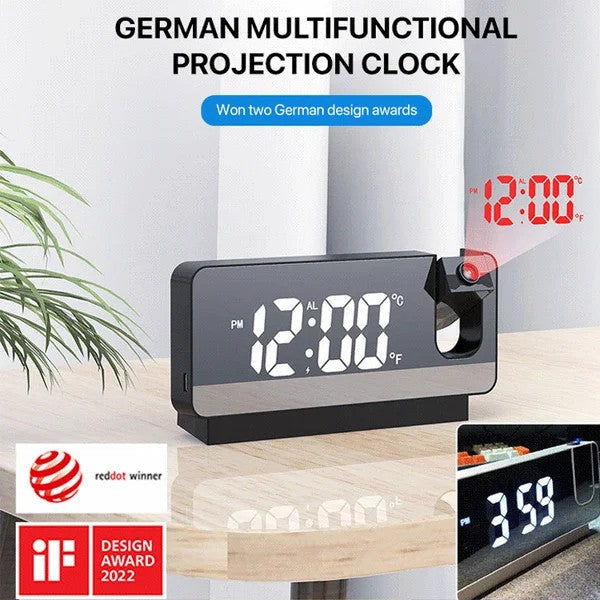 Christmas Gift Mirror projection Alarm Clock-Engravingift