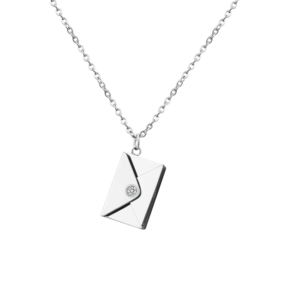 Christmas Gift Personalized Diamond Envelope Necklace