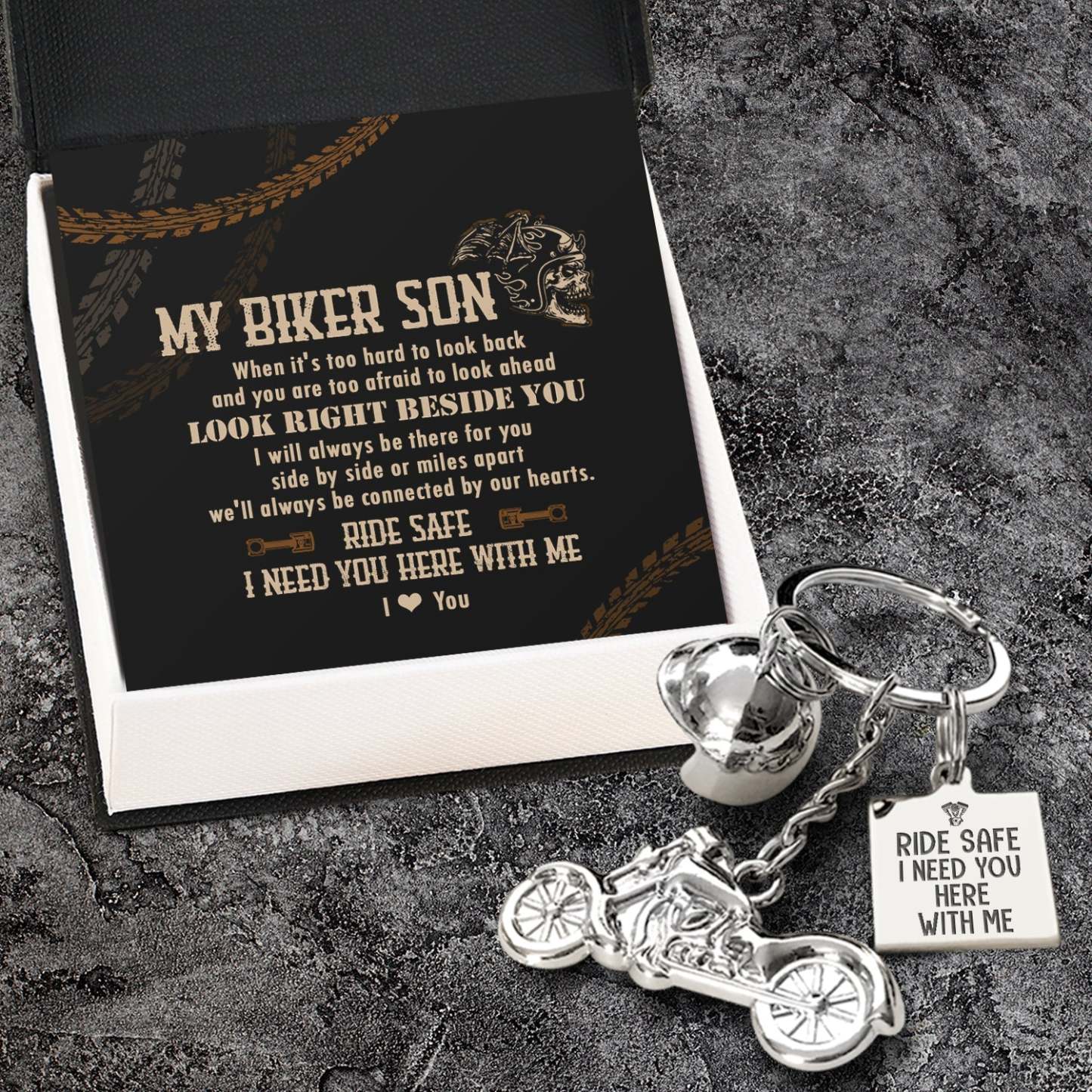 Mother's Day Gift Classic Bike Keychain - Biker - To My Biker Son - You Are Capable Of Achieving Anything You Put Your Mind To-Engravingift