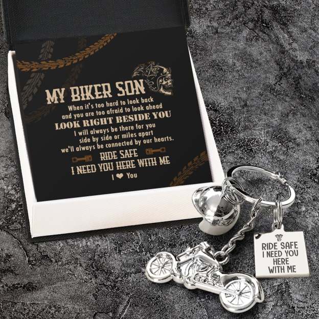 Mother's Day Gift Classic Bike Keychain - Biker - To My Biker Son - You Are Capable Of Achieving Anything You Put Your Mind To-Engravingift