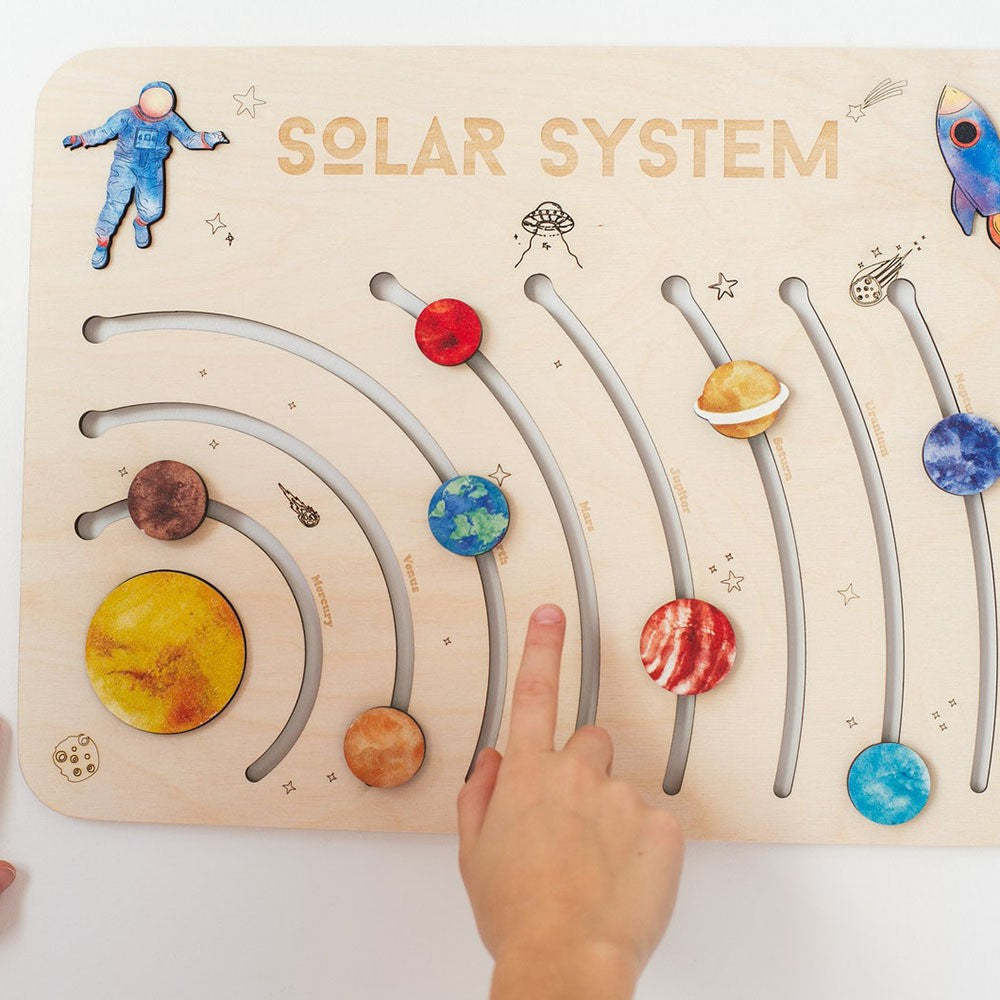 Christmas Gift Wooden Puzzle with Planets of the Solar System-Engravingift