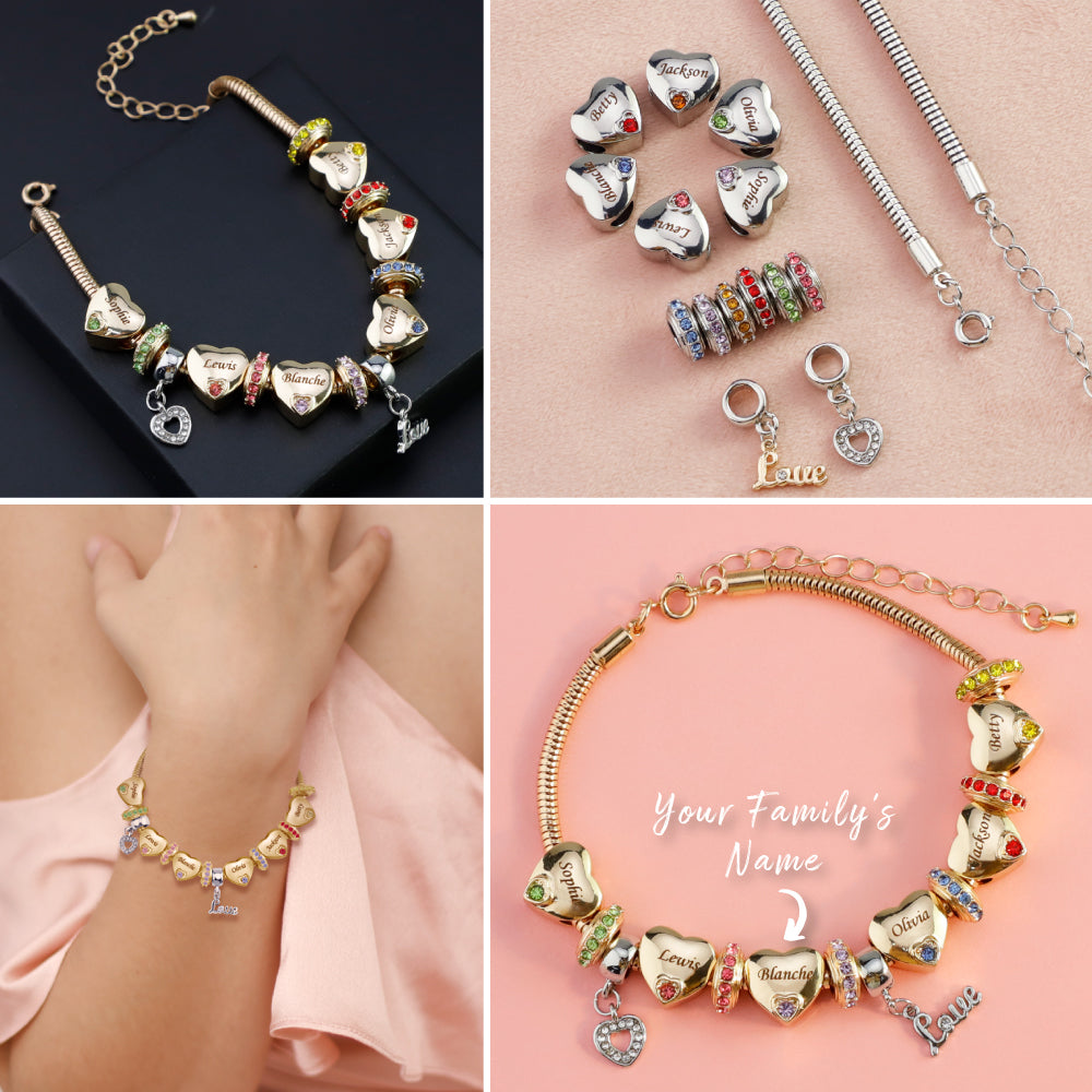 Christmas Gift Forever In A Mother's Heart Personalized Birthstone Bracelet