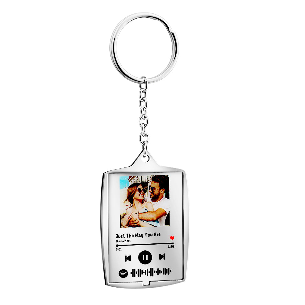 Father's Day Gift Personalized custom name + picture keychain-Engravingift