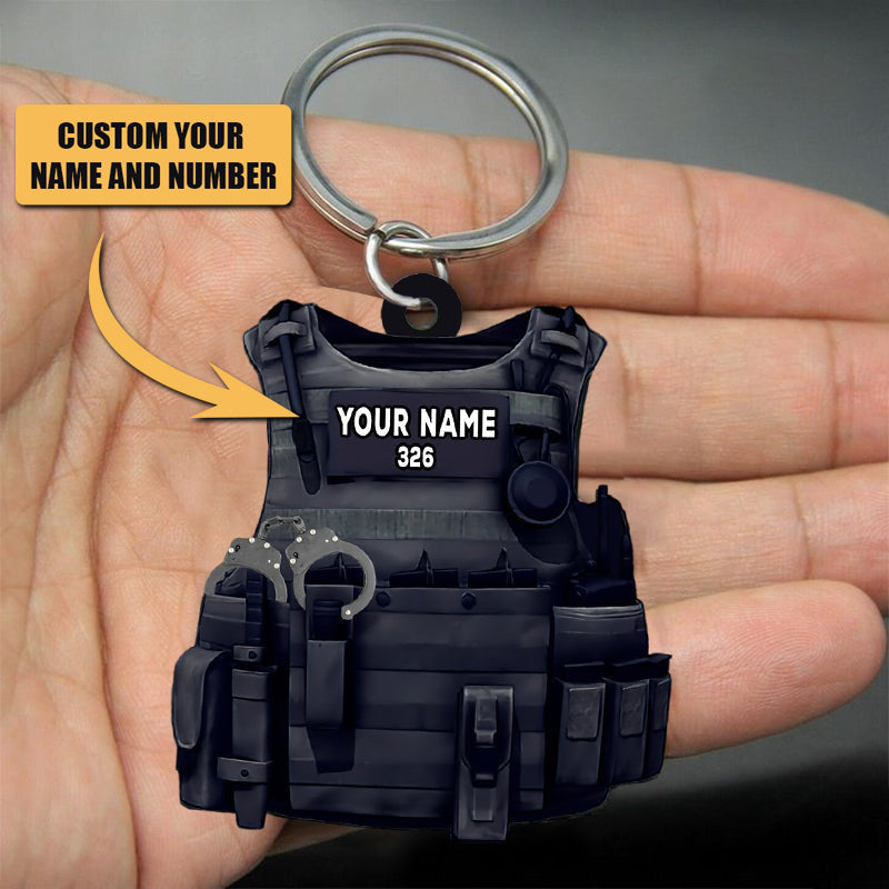 Christmas Gift Police Personalized Acrylic Keychain