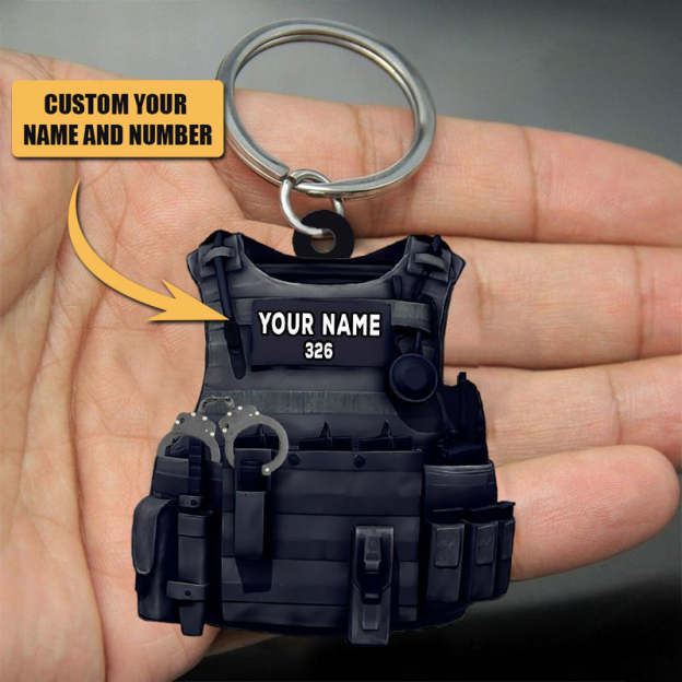Christmas Gift Police Personalized Acrylic Keychain