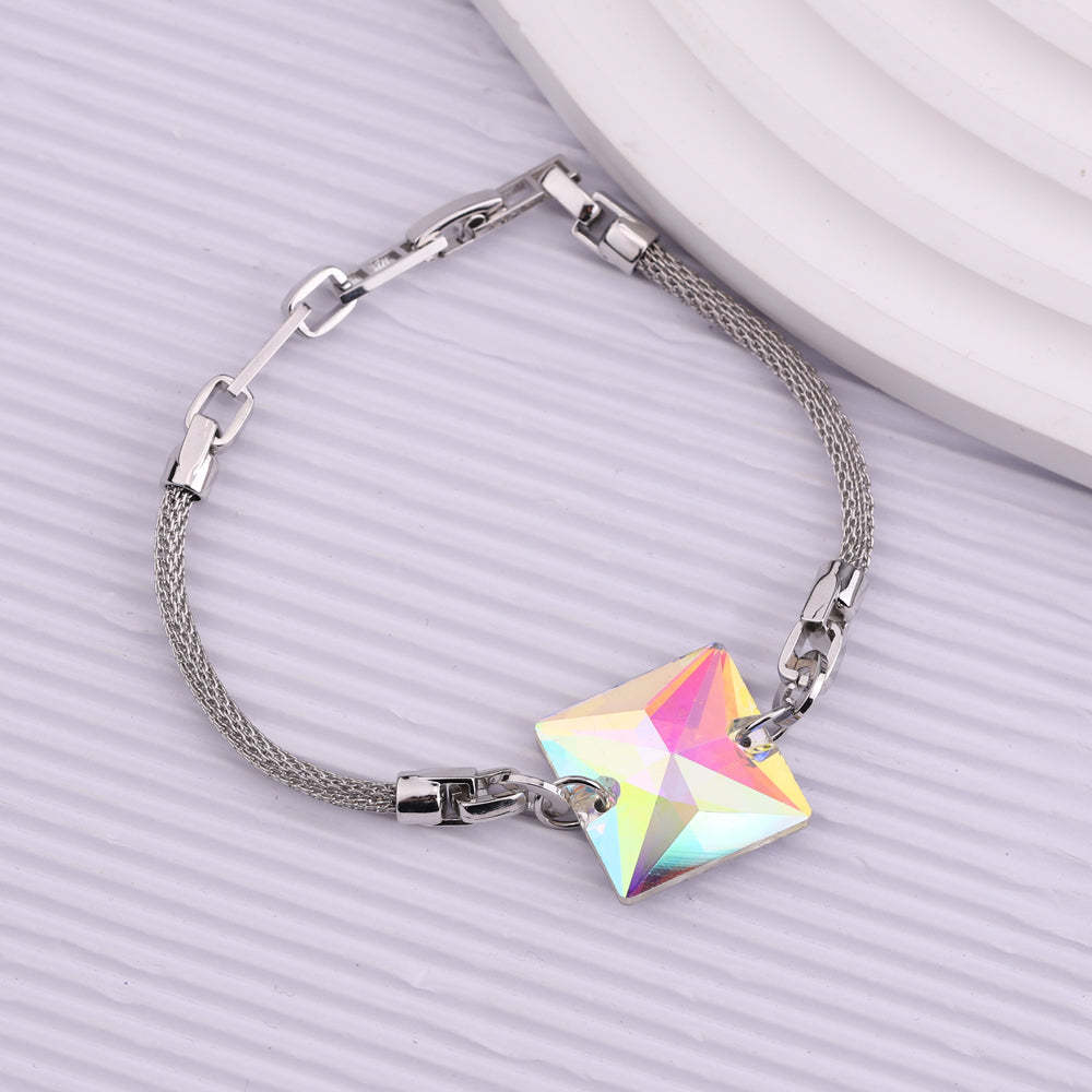 Mother's Day Gift Rainbow Stone Adjustable Bracelet-Engravingift