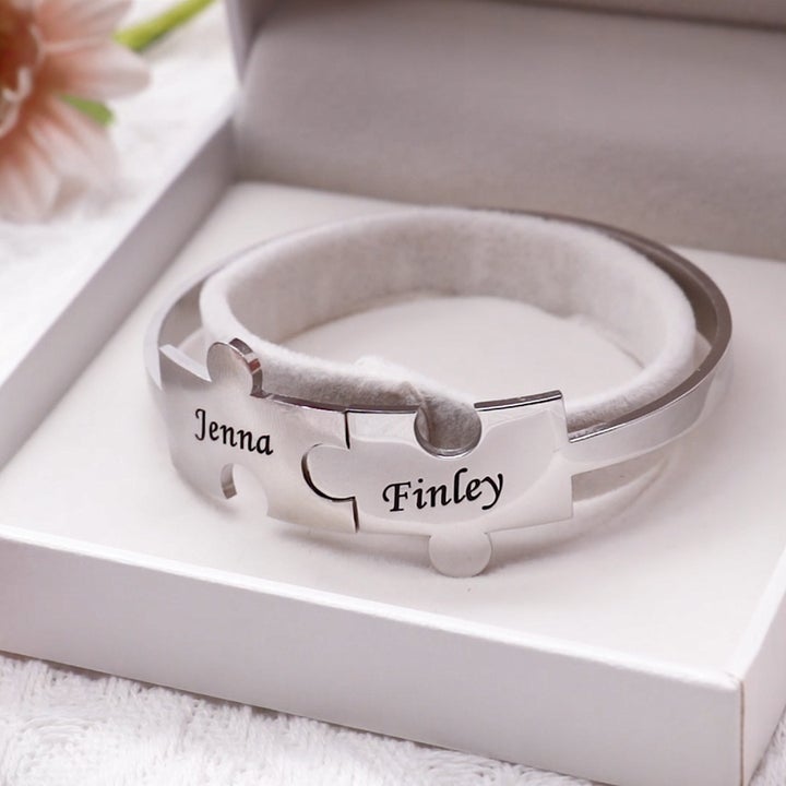 Mother's Day Gift Personalized puzzle bracelet-Engravingift