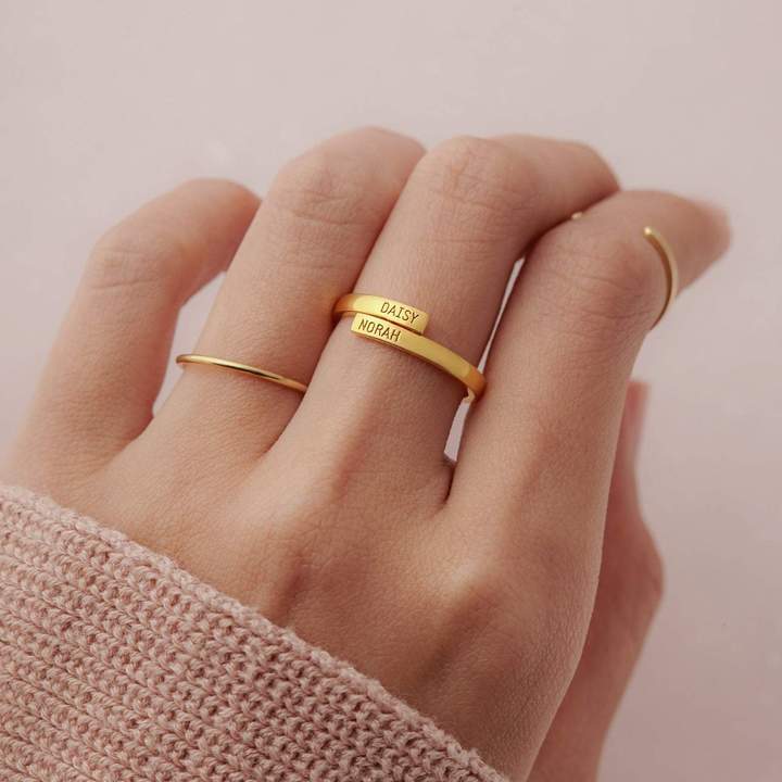 Mother's Day Gift Personalized Couple Name Ring Two Names Ring Wedding Gift Anniversary Gift-Engravingift
