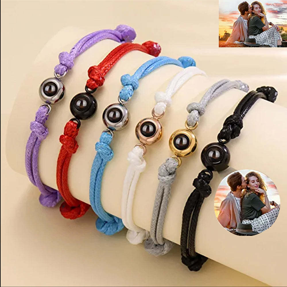 Mother's Day Gift Personalized Projection Photo Bracelet with Picture Inside-Engravingift
