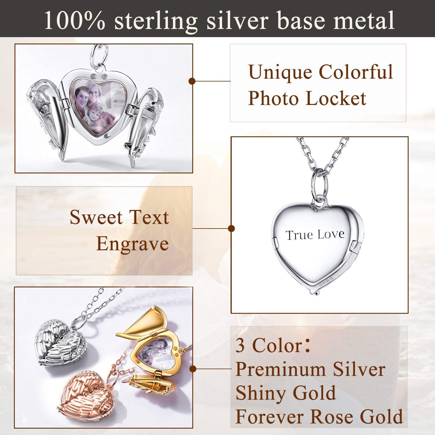 Mother's Day Gift s Personalized Memory Photo Locket Necklace Heart Pendant-Engravingift