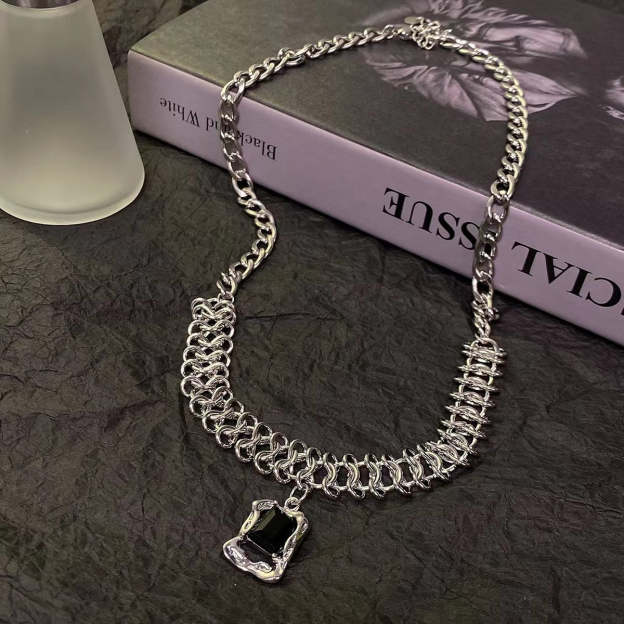 Mother's Day Gift Black Gem Necklace-Engravingift