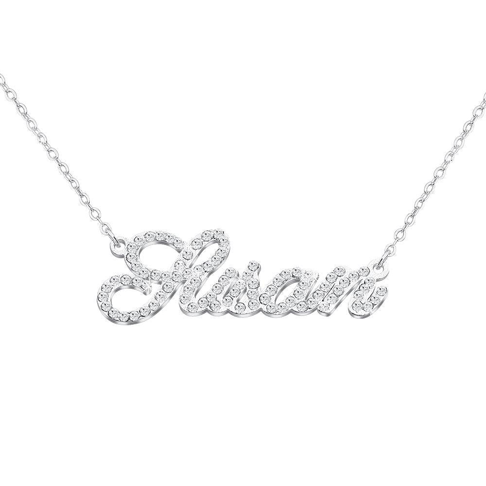 Sparkling Diamond Personalized Name Necklace