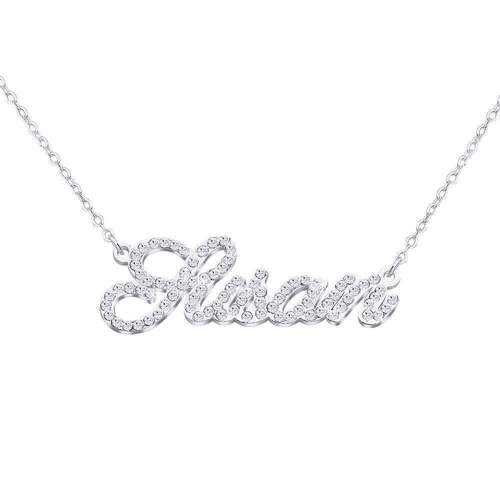 Christmas Gift Sparkling Diamond Personalized Name Necklace
