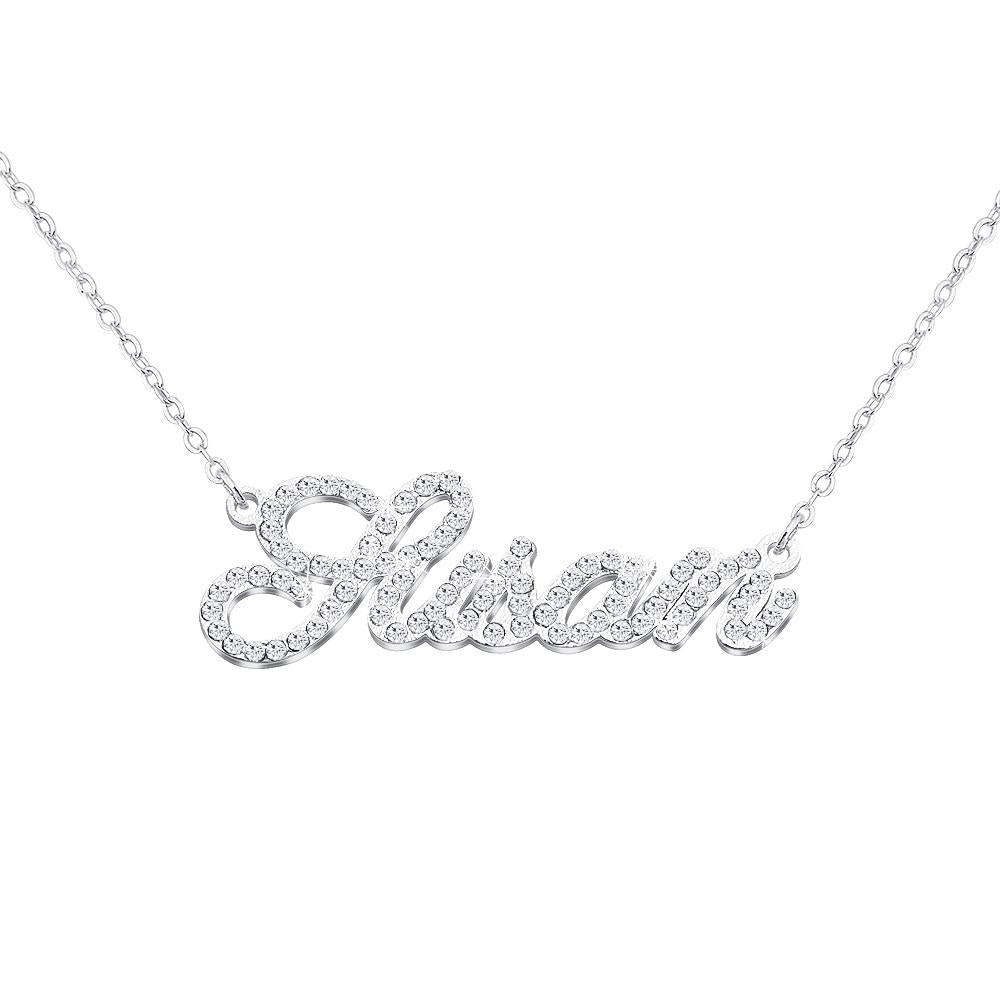 Sparkling Diamond Personalized Name Necklace