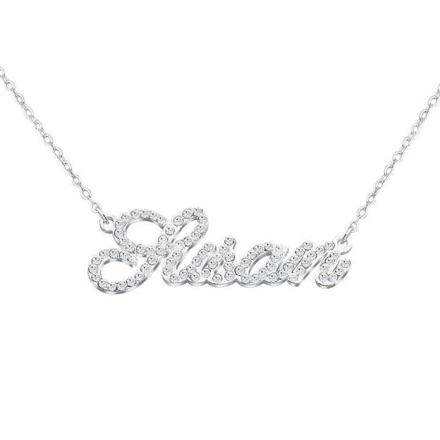 Christmas Gift Sparkling Diamond Personalized Name Necklace