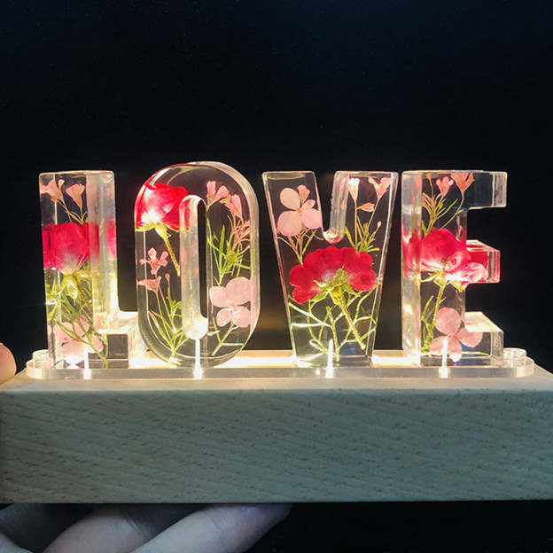 Mother's Day Gift Custom Resin Letter Lamp - HANDMADE-Engravingift
