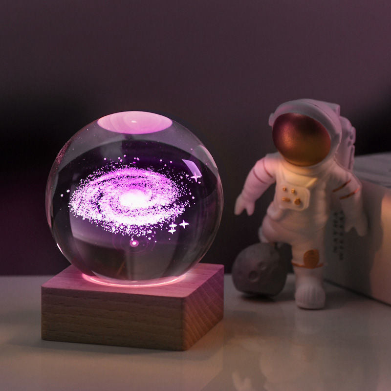 Mother's Day Gift 3D Crystal Ball Nightlight Decorlamp-Engravingift