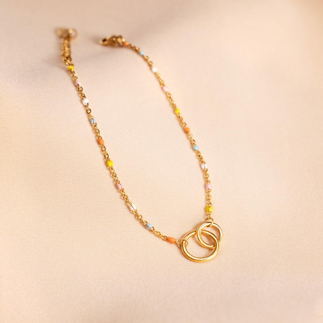 Mother's Day Gift Interlocking Circle Ring Bracelet-For Sisters or Friendship Bracelet-Engravingift
