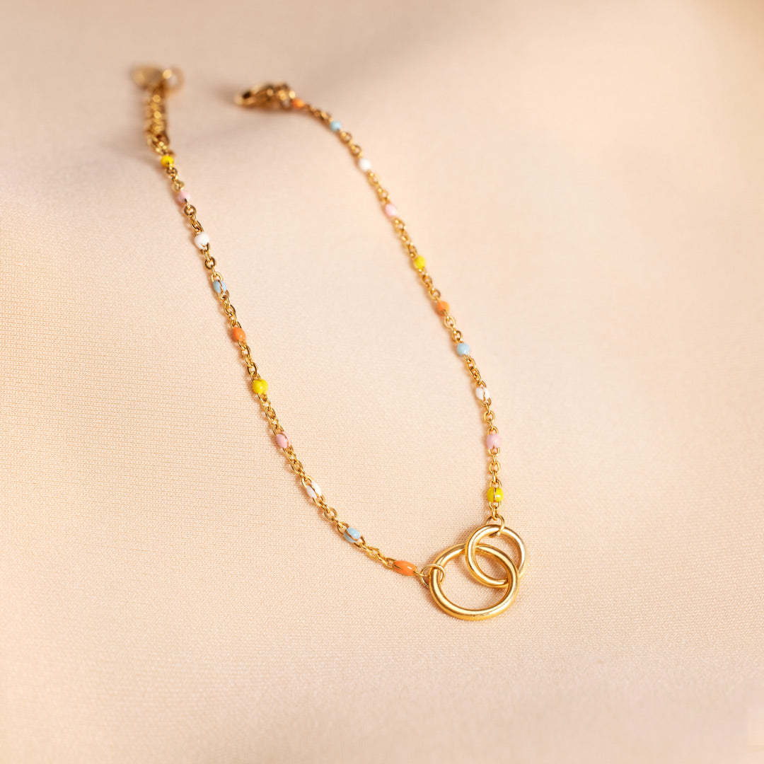 Mother's Day Gift Interlocking Circle Ring Bracelet-For Sisters or Friendship Bracelet-Engravingift