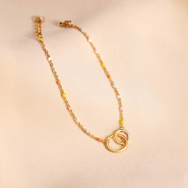 Mother's Day Gift Interlocking Circle Ring Bracelet-For Sisters or Friendship Bracelet-Engravingift