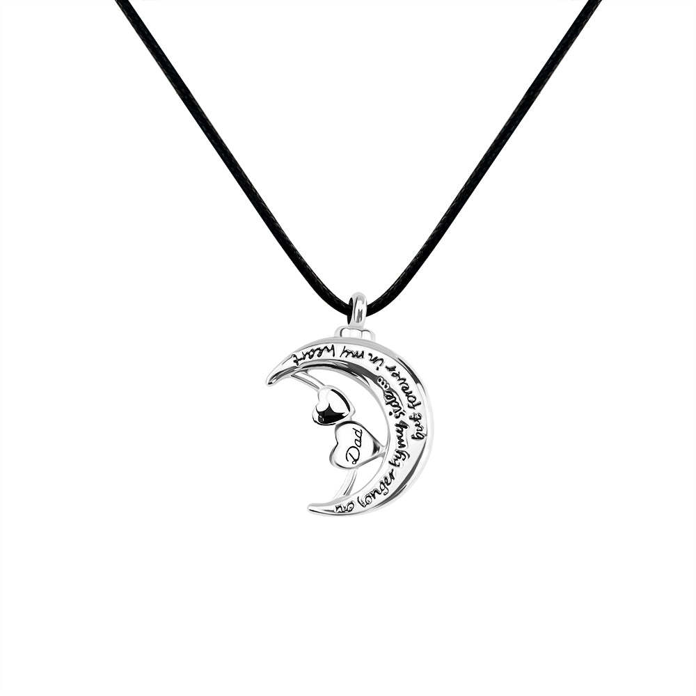 Mother's Day Gift MDouble Heart Moon Necklace-Engravingift
