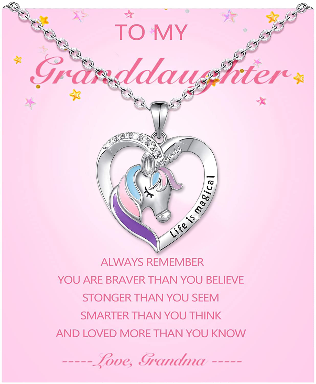 Mother's Day Gift Personalized Rainbow Unicorn Necklace-Engravingift