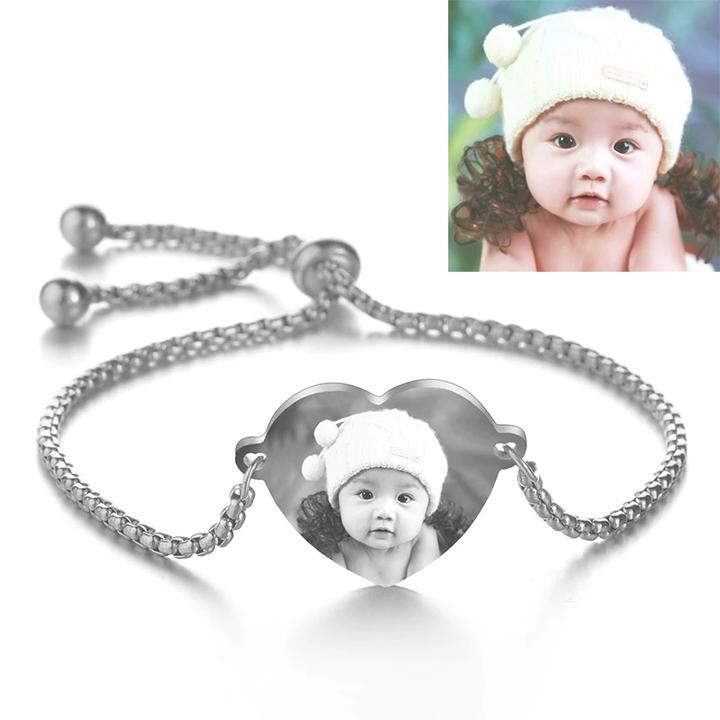 Mother's Day Gift Adjustable Customized Photo Bracelet-Engravingift
