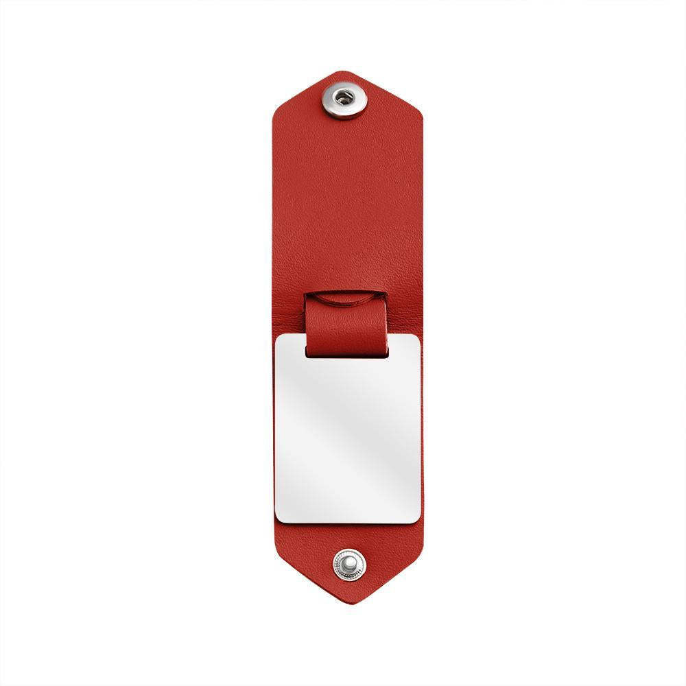 Father's Day Gift Custom Photo cowhide Leather Keychain-Engravingift