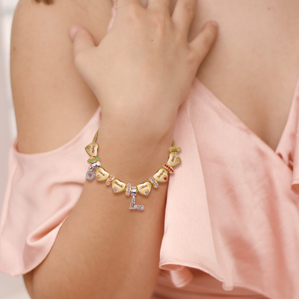 Christmas Gift Forever In A Mother's Heart Personalized Birthstone Bracelet